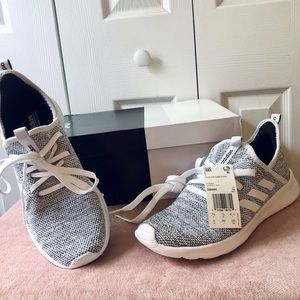 Adidas Pure foam cloud grey white stripe shoes